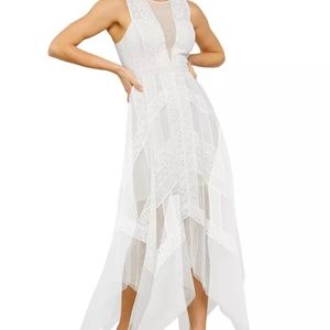 Bcbg white lace and dress size 4